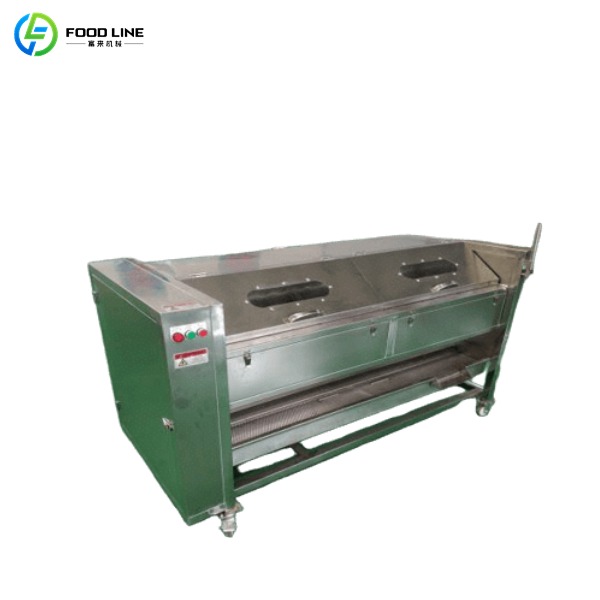 Brush roller peeling and cleaning machine