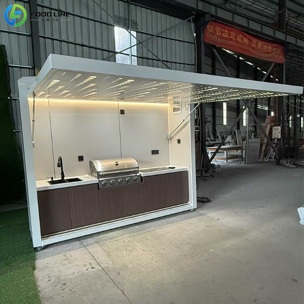 enclosed outdoor kitchen