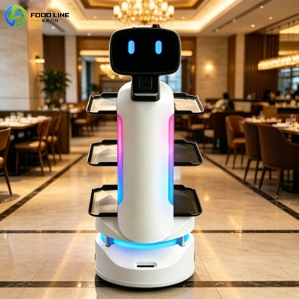 robot delivery food in restaurant